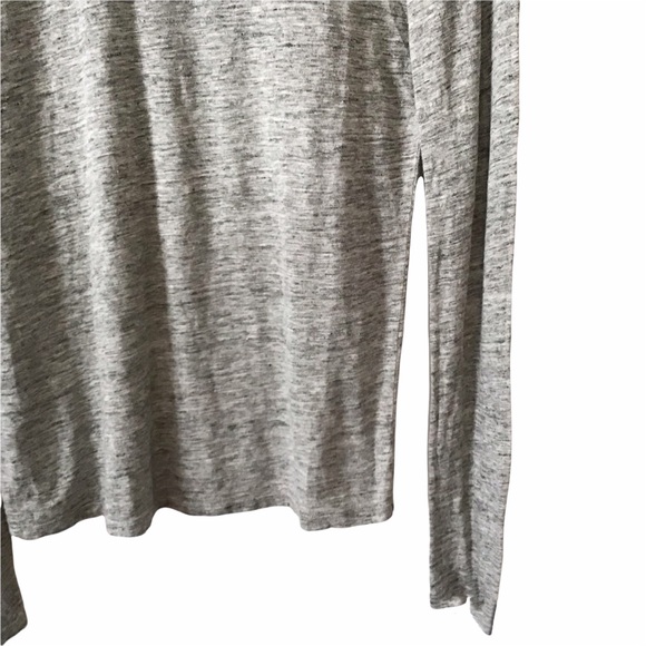 Theory M Linen Roll-Stitch Long Sleeve Basic Tee - Picture 4 of 8